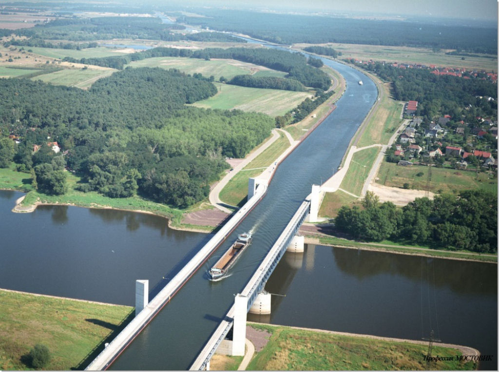 A ponte de gua em Magdeburg, na Alemanha.