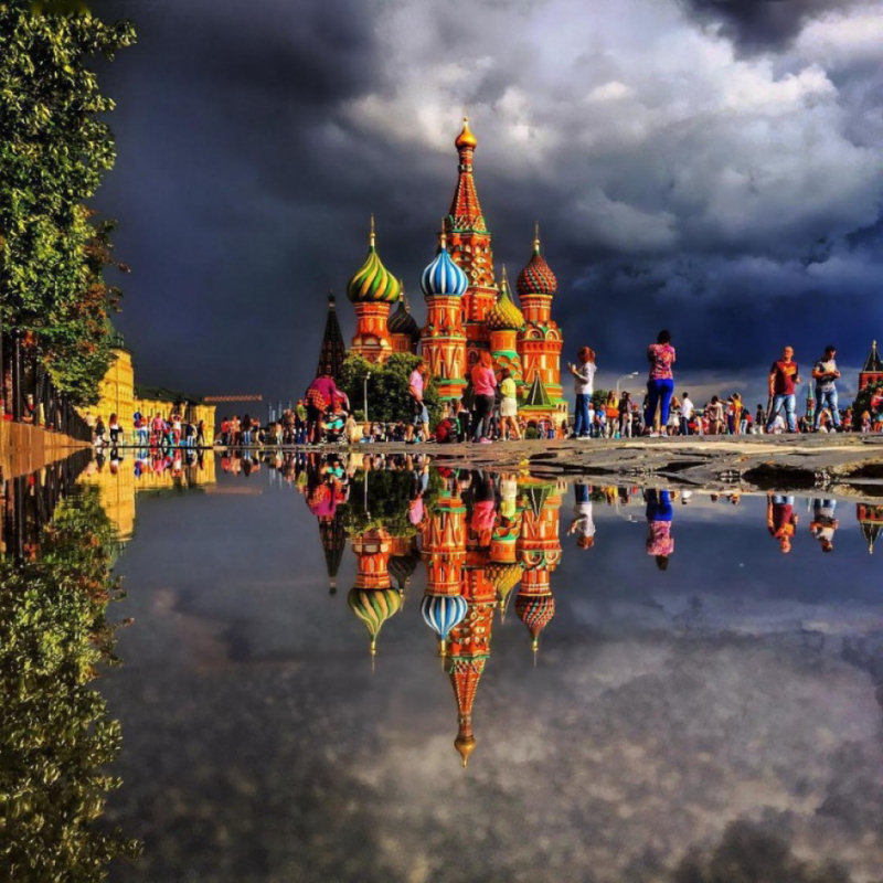 Reflexos - Catedral de So Baslio, Moscou.