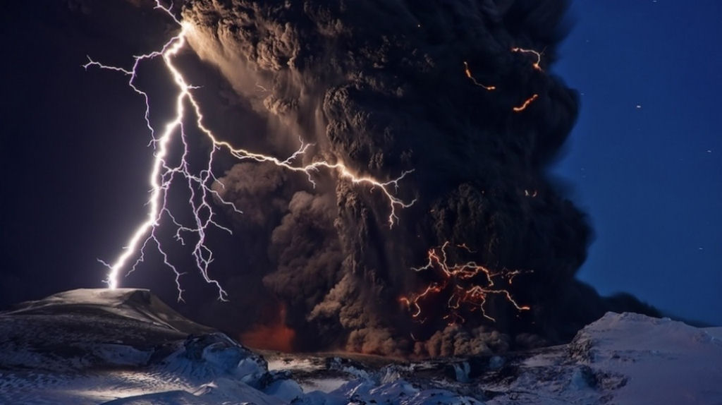 Erupção vulcânica na Islândia. Por Stef Nisson.