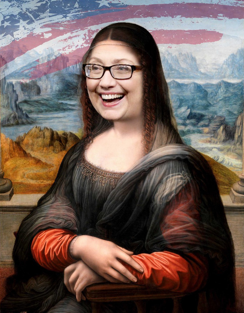 O famoso e misterioso sorriso de Mona Hillary Lisa.