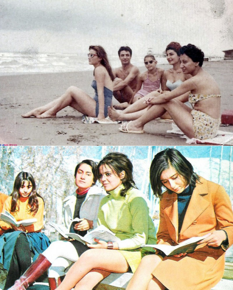 Garotas iranianas antes da revolução islâmica.