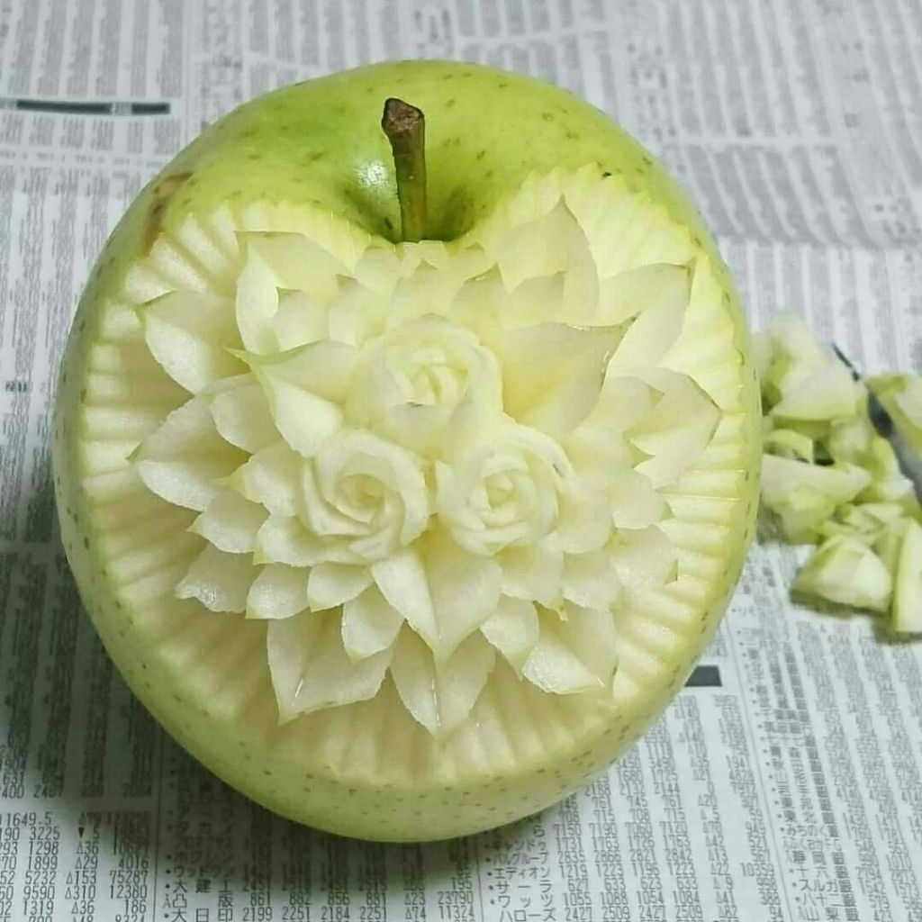 Arte com frutas.