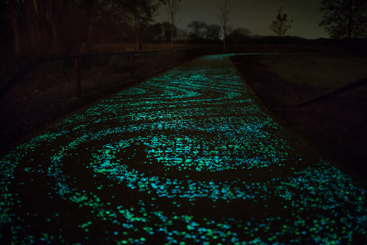Ciclovia que brilha no escuro, inspirada na obra de Van Gogh,  inaugurada na Holanda 03