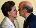 Serra e Dilma se declarando e selando a paz e o amor
