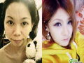 Mais antes e depois da maquiagem de garotas asiáticas