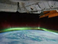 Aurora austral vista desde a Estação Espacial Internacional