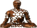 Figuras de bronze usam o espaço negativo para transmitir energia espiritual