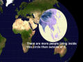 Mais da metade da população do mundo vive dentro deste círculo