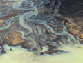 Fotos aéreas espetaculares de rios vulcânicos da Islândia