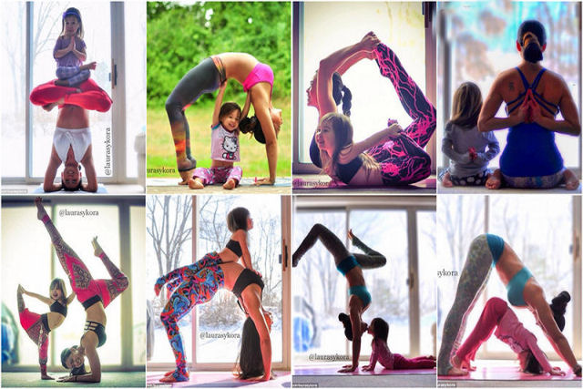 Mãe e filha de 4 anos conquistam o mundo fazendo poses de ioga
