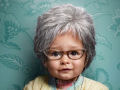 Fotos criativas reimaginam adoráveis crianças como idosos