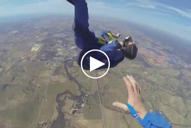 Vídeo terrível mostra o momento que paraquedista tem uma convulsão durante o salto