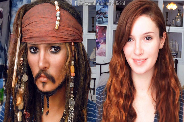 A transformação desta garota em Capitão Jack Sparrow é alucinante!
