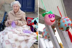 Artista urbana de 104 anos enche sua cidade com suas obras de crochê