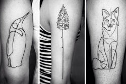 Tatuagems feitas com apenas uma linha contínua