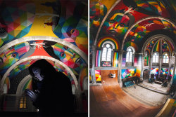 Esta igreja espanhola foi transformada em uma pista de skate e pintada com grafites coloridos