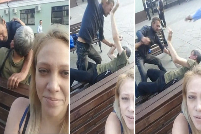 Enquanto isso na Rússia: jovem finge fazer selfie enquanto filma dois bebuns brigando
