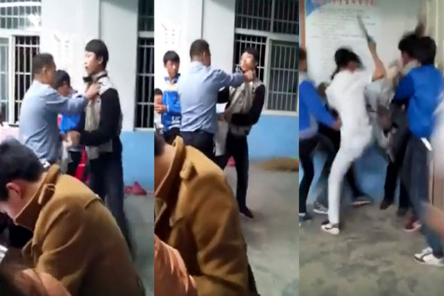 Estudantes chineses surram professor quando este tenta recolher a prova de um aluno à força