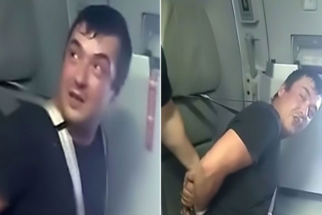 Russo bebum teve que ser amarrado a seu assento após socar uma aeromoça