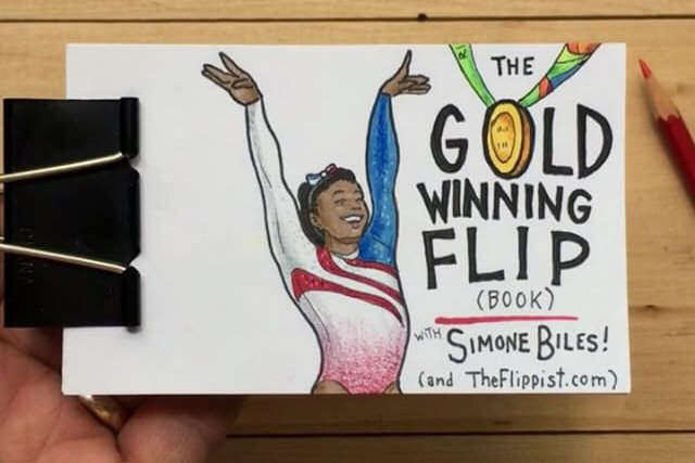Um flipbook com a incrível rotina de solo olímpico de Simone Biles