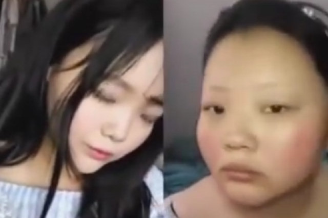 Garota chinesa demonstra os milagres da maquiagem