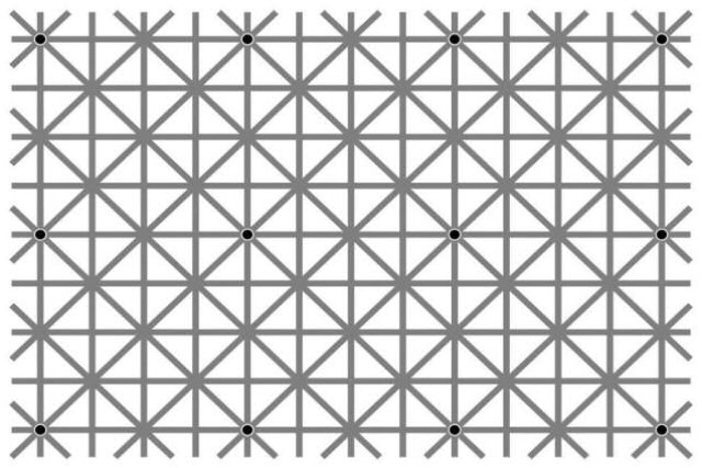Você consegue ver todos os 12 pontos negros ao mesmo tempo desta ilusão?