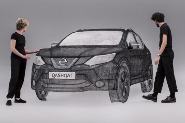 Criam um Nissan Qashqai em 3D, em tamanho real, com uma caneta 3D