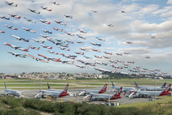 Airportraits: fotos compostas registram aviões pousando e decolando por todo o mundo