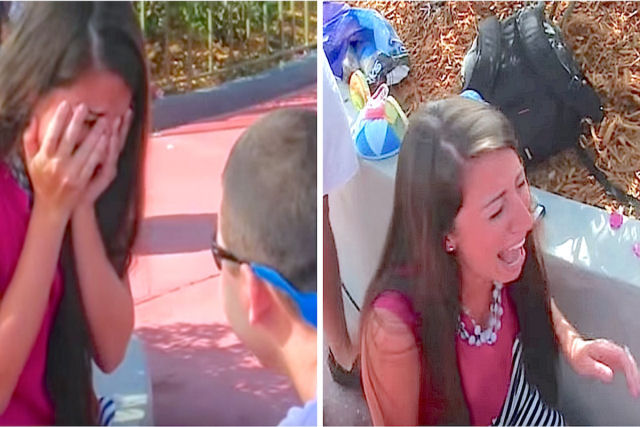 Jovem pede a mão da noiva na Disney