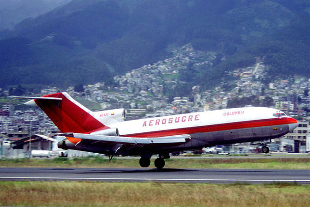 Cai um Boeing 727 de carga da Aerosucre na Colômbia