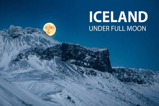 Islândia sob lua cheia é tão surpreendente e linda quanto parece