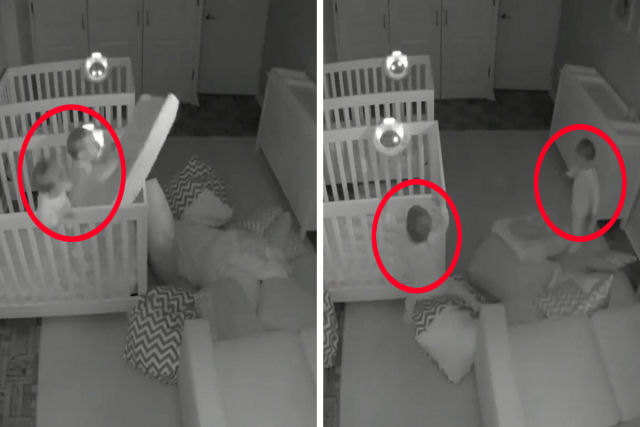 Câmera grava a festa épica de dois bebês que deveriam estar dormindo