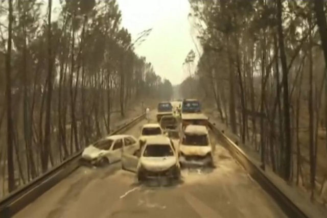O devastador incêndio de Portugal a vista de drone