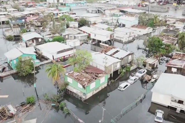 A devastação causada pelo furacão Maria em Porto Rico, à vista de drone