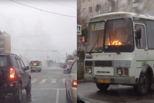 Chuck Norris foi visto dirigindo um ônibus em chamas na Rússia
