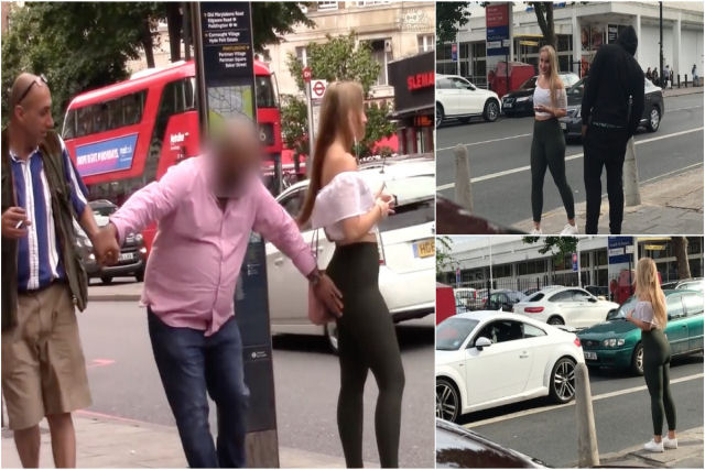 Experimento social grava a reação das pessoas ao ver uma jovem passeando de leggings por uma hora em Londres