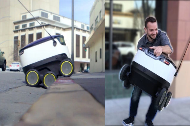 Coisas que acontecem quando um robô entregador de comida perambula pelas ruas