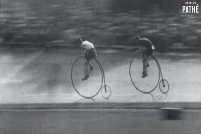 Uma corrida de velocipedistas de 1928