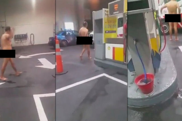 Homem empalado pede ajuda gitando em posto de gasolina para retirar o objeto entalado