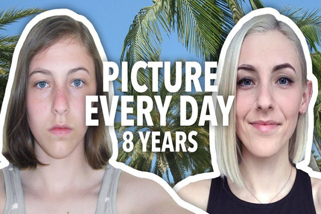 Jovem fez uma selfie todos os dias por oito anos e transformou em um belo time-lapse