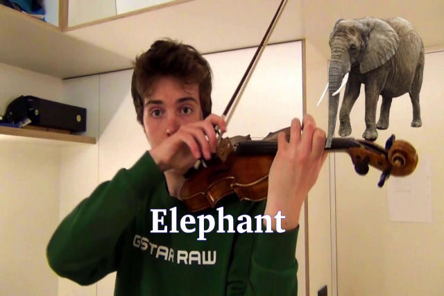 Msico recria com habilidade os sons de pssaros, insetos e mamferos em seu violino