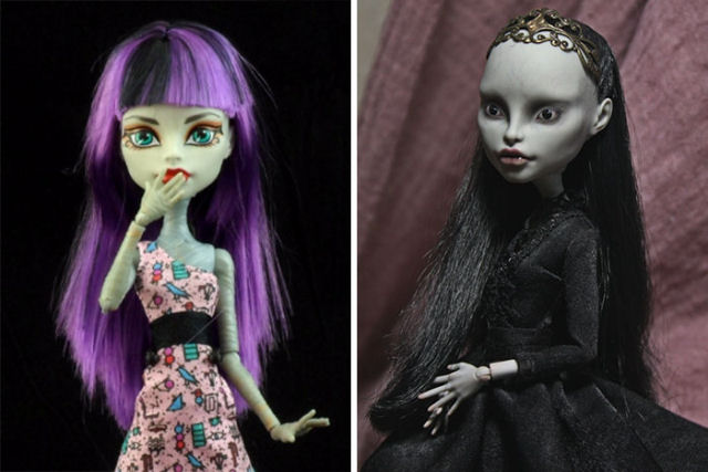 Os 'remakes' caricaturalmente realistas de bonecas de uma artista ucraniana