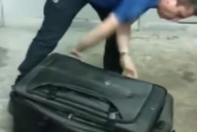 Mulher tenta viajar de um pas a outro dentro de uma mala