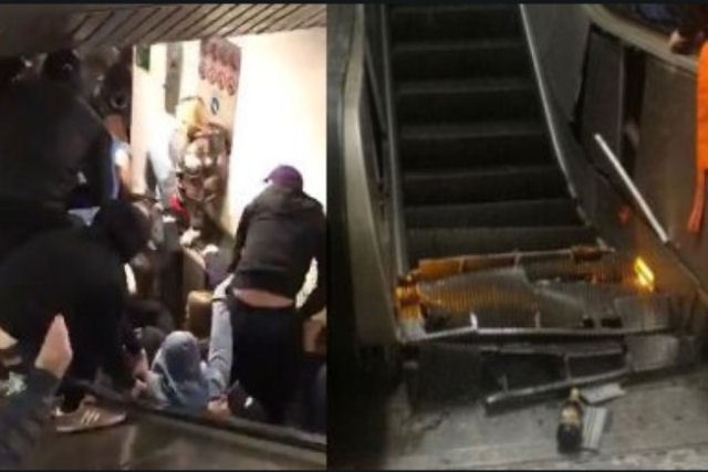Escada rolante do metr de Roma enlouquece e deixa 30 feridos
