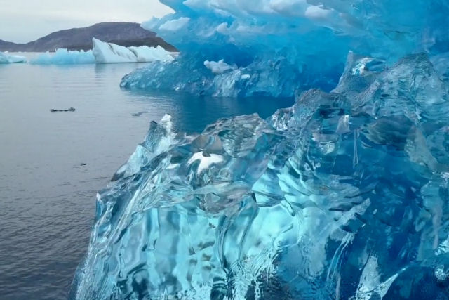 Um espetacular e emocionante passeio pelos icebergs de uma Groenlndia mais quente