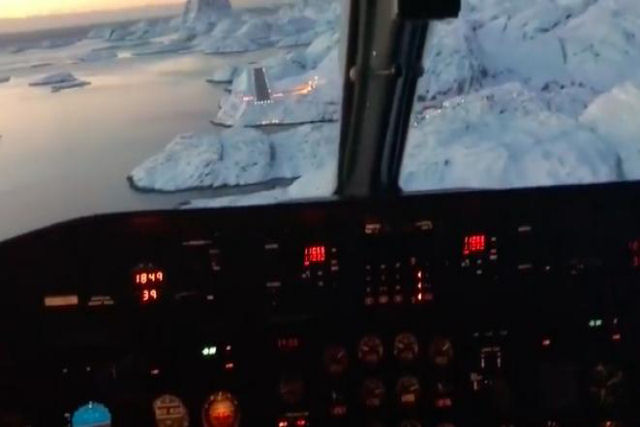 Aterrissar neste pequeno aeroporto da Groenlndia parece uma cena sacada de Star Wars
