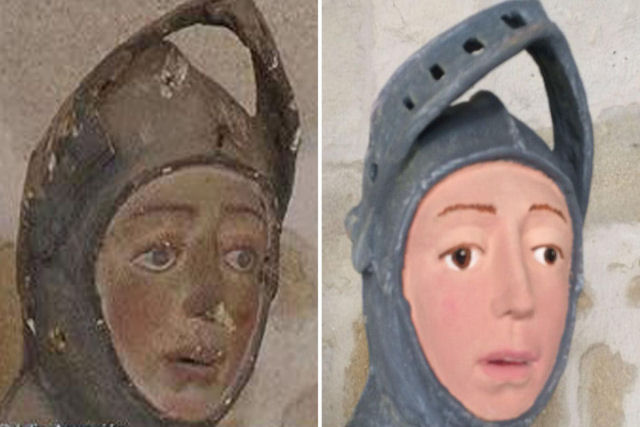 Esttua espanhola de So Jorge embonecado foi carinhosamente restaurada