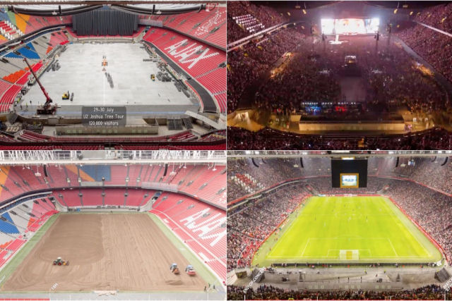 A transformao da Arena Johan Cruijff para um show do U2 em Amsterd