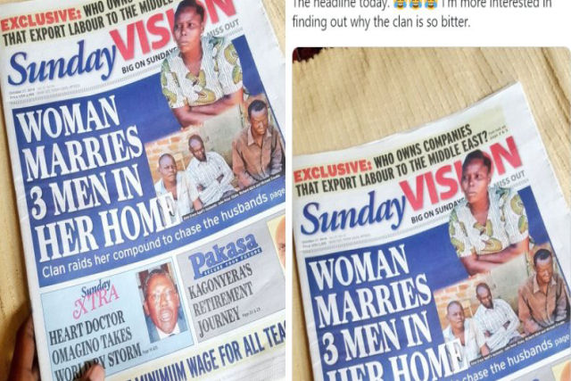 Ugandense casa-se com trs homens de uma s vez, depois de fracasso em seu casamento monogmico