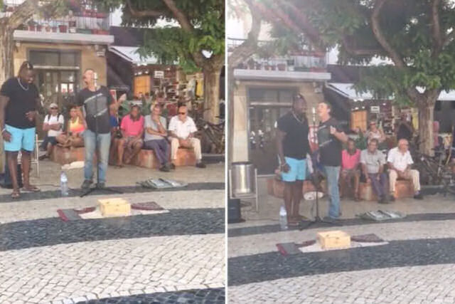 Participante do The Voice Portugal realiza um dueto fantstico com um cantor de rua